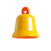 Vibrant 3D Notification Bell Ringing Transparent Icon for Digital Application Interface and Web Design png