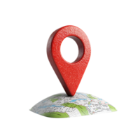 3D Location Pin Icon on Transparent Background for Maps and Navigation Apps png