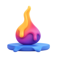 Vibrant 3D Oil Spill Drop Icon with Fluid Color Gradient and Dynamic Motion png