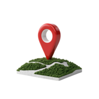 Transparent 3D Location Pin Icon on Map Background for Navigation and Wayfinding png