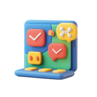 Vibrant 3D Webinar Icon with Geometric Shapes and Symbols for Digital Learning and Online Presentation png