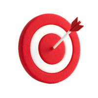 Precision Red and White Bullseye Target with an Arrow in the Center png
