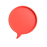 Vibrant 3D Red Speech Bubble on Clean White Background for Signage Communication and Digital Design png