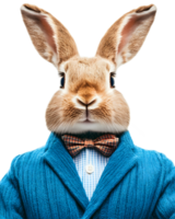 Dapper Anthropomorphic Rabbit in Formal Attire Posing on White Background png