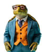 Anthropomorphic Reptilian Businessman in Formal Attire Wearing Eyeglasses png
