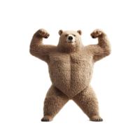 Powerful Grizzly Bear Showcasing Impressive Muscular Physique and Strength, Symbolizing Resilience and Overcoming Challenges png