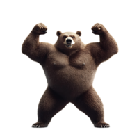 Powerful Brown Bear with Strong Arms Symbolizing Physical and Emotional Strength png