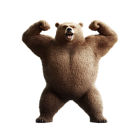 Muscular Bear with Powerful Arms Symbolizing Physical and Emotional Strength png
