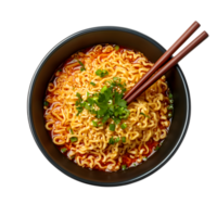 Steaming Bowl of Authentic Japanese Ramen Noodles with Fresh Ingredients and Savory Broth png