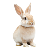 Charming Rabbit Sitting on White Background with Curious Expression png