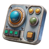 dramatic minimalist Spacecraft Control Panel Cutout with Buttons and Dials png