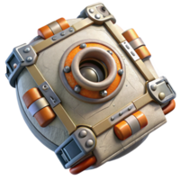 vibrant vintage Spacecraft Docking Mechanism Cutout with Latches detailed png