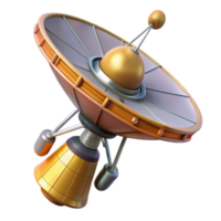 extraordinary rustic Space Probe with Antenna Cutout on Transparent Background detailed png