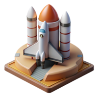 vibrant abstract Space Shuttle Launch Pad Cutout with Ground Crew high resolution png