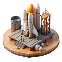 impressive vintage Space Shuttle Launch Pad Cutout with Ground Crew high resolution png