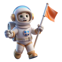 impressive rustic Spacewalk Astronaut Holding Flag Transparent Background high resolution png