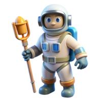 vibrant traditional Spacewalk Astronaut Holding Tool Transparent Background detailed png