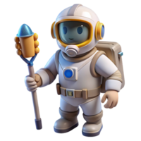 elegant modern Spacewalk Astronaut Holding Tool Transparent Background authentic png