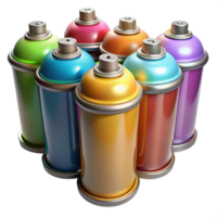 impressive modern Spray Paint Can Row Multicolor Isolated on Transparent Background exclusive png