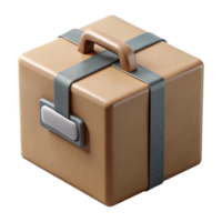 serene modern Square Cardboard Box with Open Lid Transparent Background detailed png