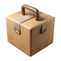 vibrant traditional Square Cardboard Box with Open Lid Transparent Background authentic png