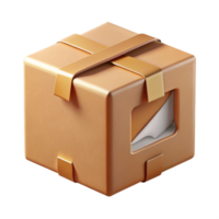 impressive rustic Square Cardboard Box with Open Lid Transparent Background premium png
