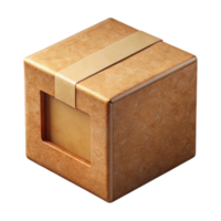 elegant rustic Square Cardboard Box Without Window Cutout Transparent Background professional png