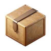 dramatic minimalist Square Cardboard Box with Open Lid Transparent Background authentic png
