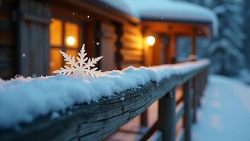 Detailed Snowflakes with Winter Background photo