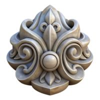 impressive contemporary Stone Carving Ornament Front View Isolated original png