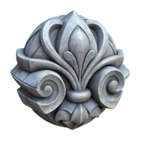 magnificent classic Stone Carving Ornament Front View Isolated authentic png