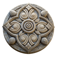 serene artistic Stone Carving Intricate Pattern Element authentic png