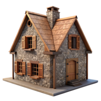 impressive artistic Stone Farmhouse Isolated on Transparent Background Front View original png