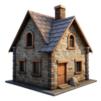 wonderful contemporary Stone Farmhouse Isolated with Dramatic Shadows high resolution png