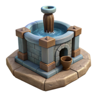 beautiful abstract Stone Fountain with Flowing Water Isolated premium png