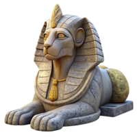 serene rustic Stone Sphinx Statue Detail Cutout Element original png