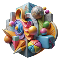 serene abstract Street Art Mural Abstract Design Colorful Transparent Background professional png