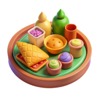 serene artistic Street Food Sampler Platter Colorful Array Cutout genuine png