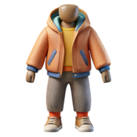 extraordinary abstract Street Style Outfit Front View Isolated png