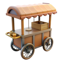 serene rustic Street Vendor Cart Side Angle Cutout Element high quality png