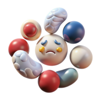 dramatic abstract Stress Response Diagram Body Reactions Transparent Background premium png