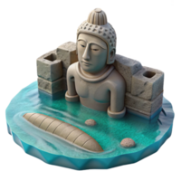 beautiful artistic Submerged Archaeological Site Statue Cutout with Eroded Texture high resolution png