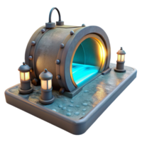 wonderful minimalist Submerged Tunnel Lighting System Realistic Render Isolated original png