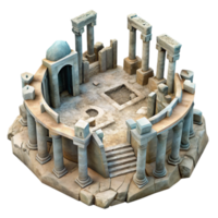 impressive classic Sunken City Ruins Top View Transparent Background authentic png