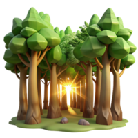 serene creative Sunlight Filtering Through Trees Forest Isolated png
