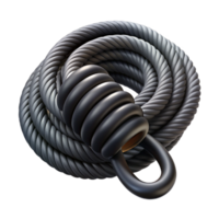 magnificent abstract Surfboard Leash Coiled Black Isolated high quality png