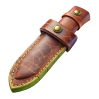 elegant rustic Survival Knife Sheath Made of Leather Transparent Background high resolution png