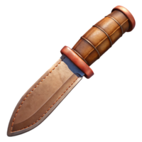 impressive classic Survival Knife with Leather Sheath Isolated exclusive png