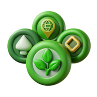 impressive abstract Sustainable Agriculture Icon Set Green Isolated detailed png