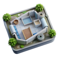 dramatic abstract Sustainable Design Blueprint Top View Isolated png